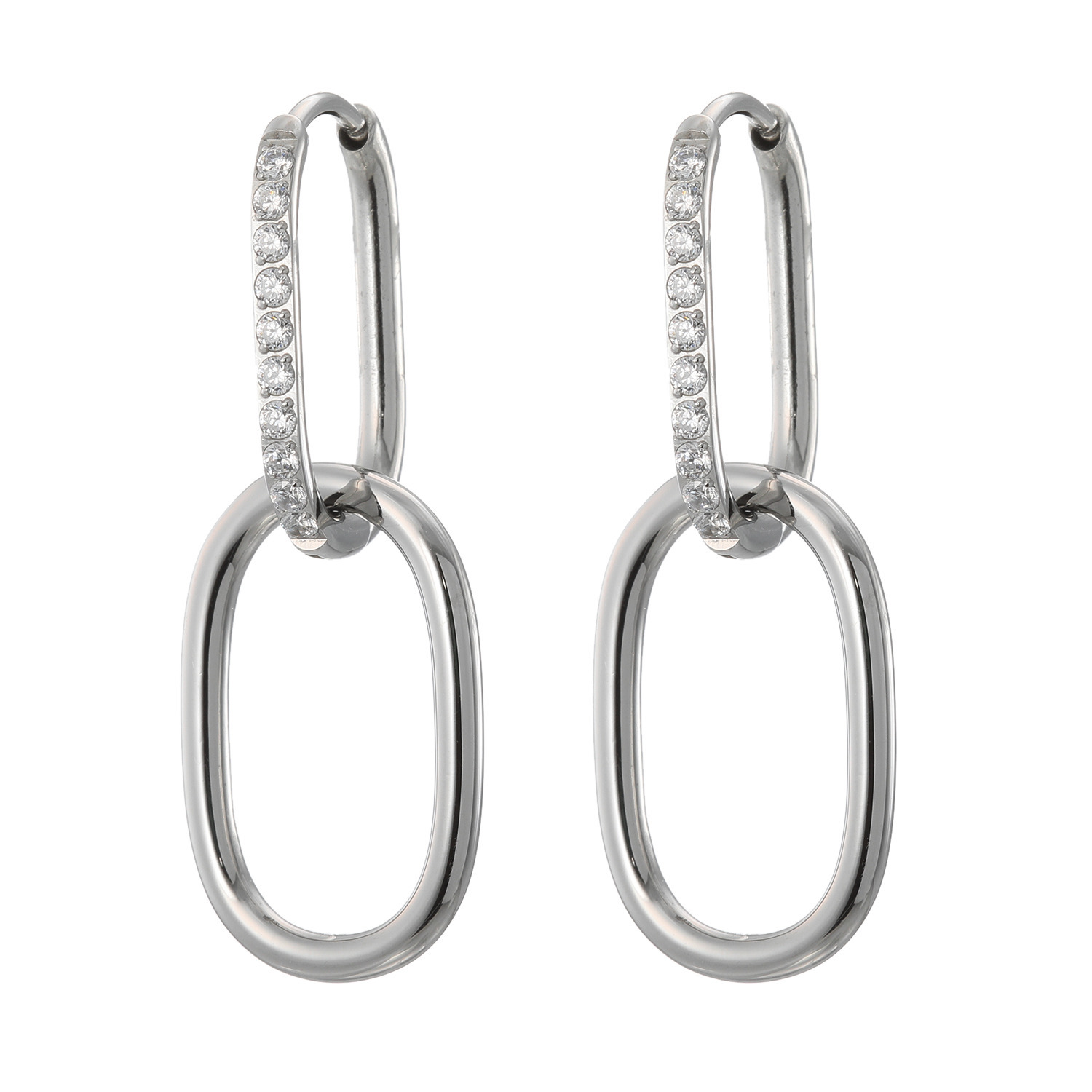 ラフィナリスタ サージカルステンレス ＣＺ チェーンリンク ２ウェイハグピアス