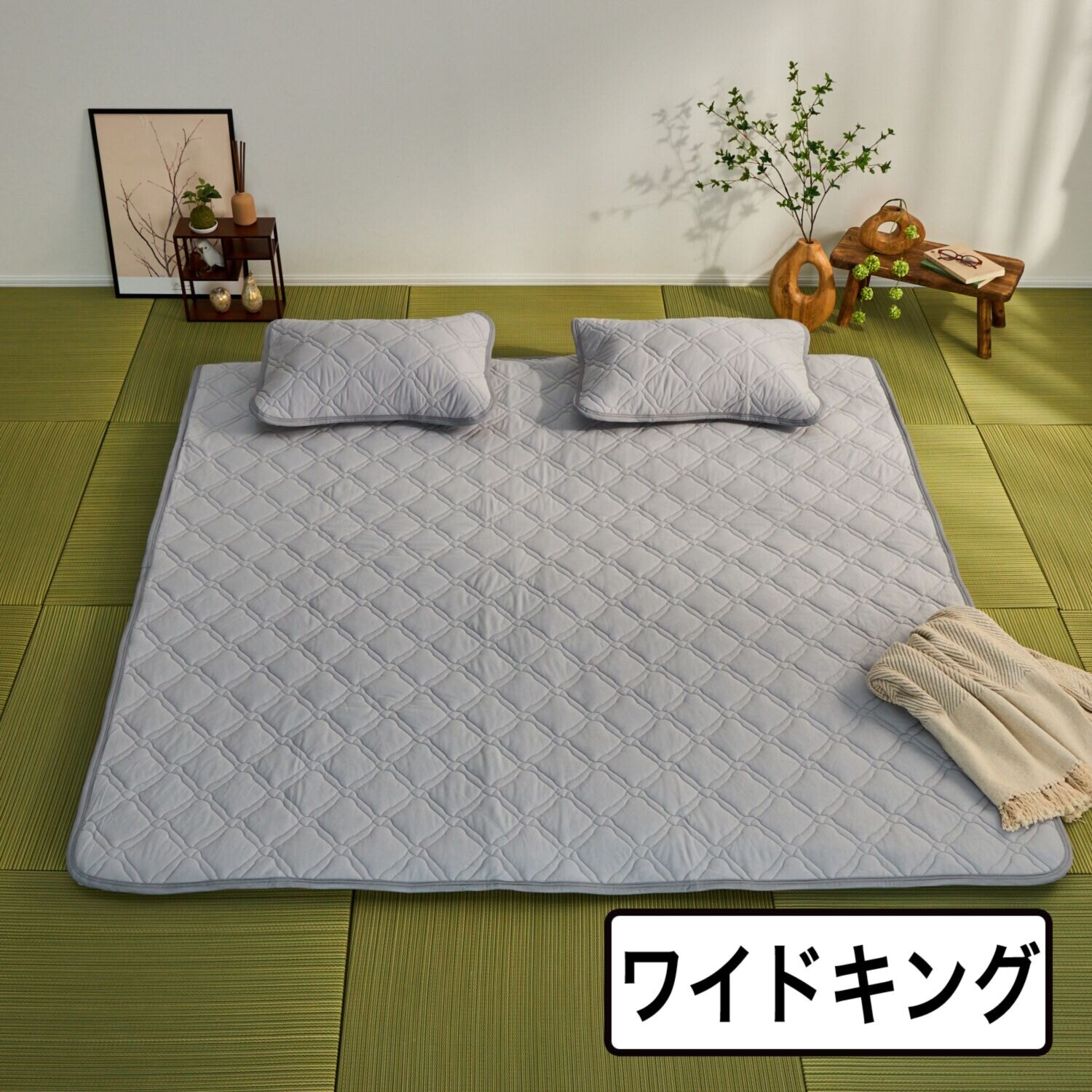 マジカルドライ コットン×シルク生地使用 除湿・消臭敷きパッド ＜ワイドキング＞