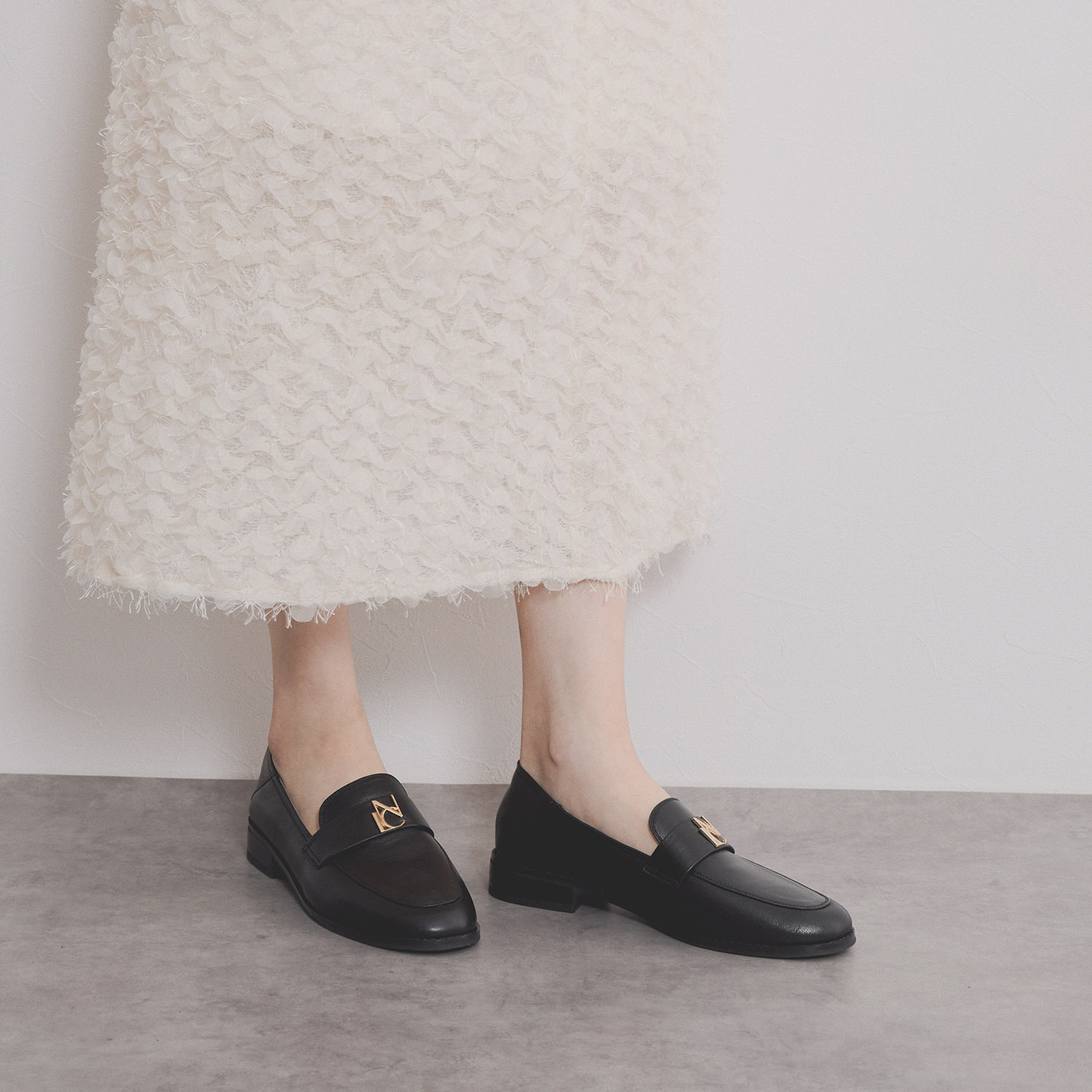 ニカル レザー オリジナルモティーフ バブーシュローファー