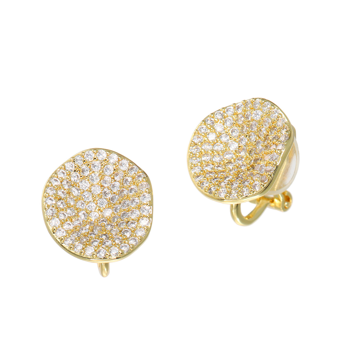 マダムヒロコ ＣＺ ニュアンスラウンド マイクロパヴェ イヤリング／ピアス “プティ　リュクス”