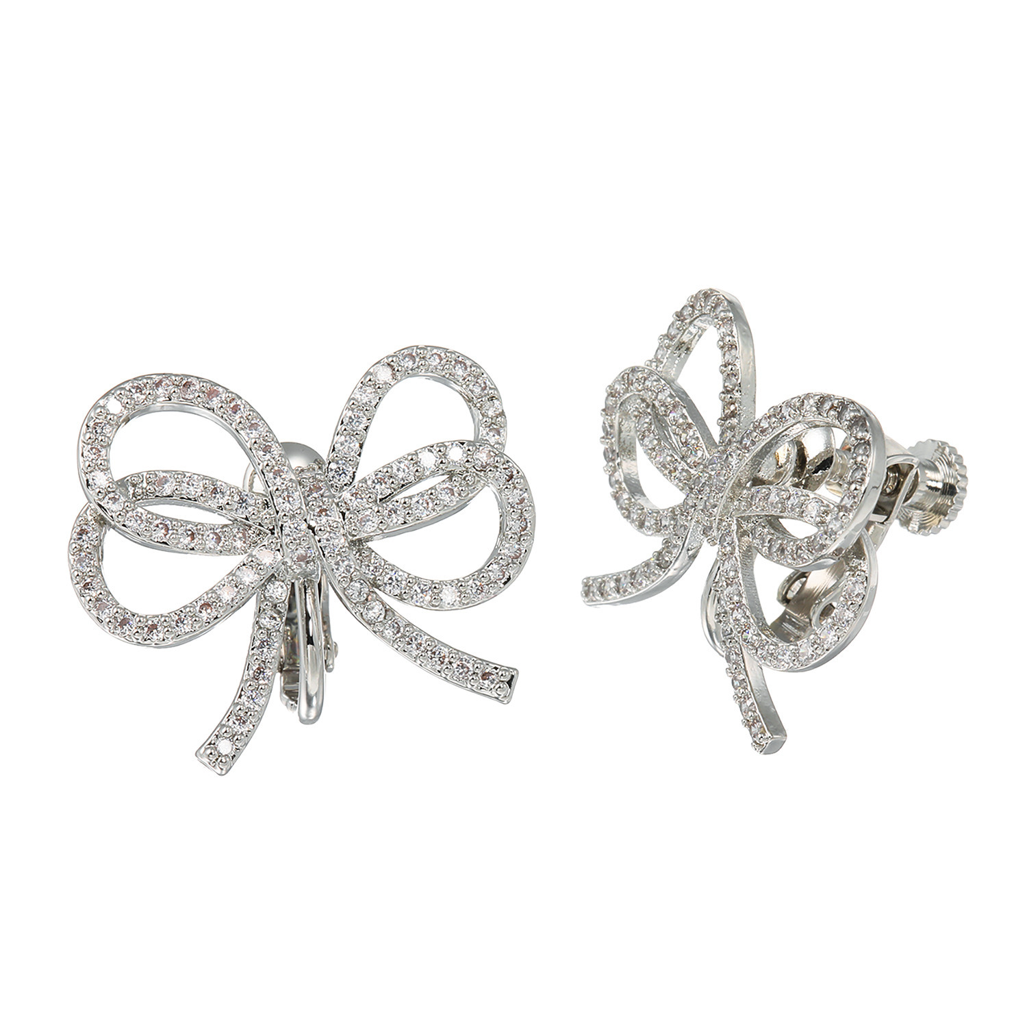 マダムヒロコ ＣＺ エレガントダブルリボン イヤリング／ピアス “リュクスリュバン”