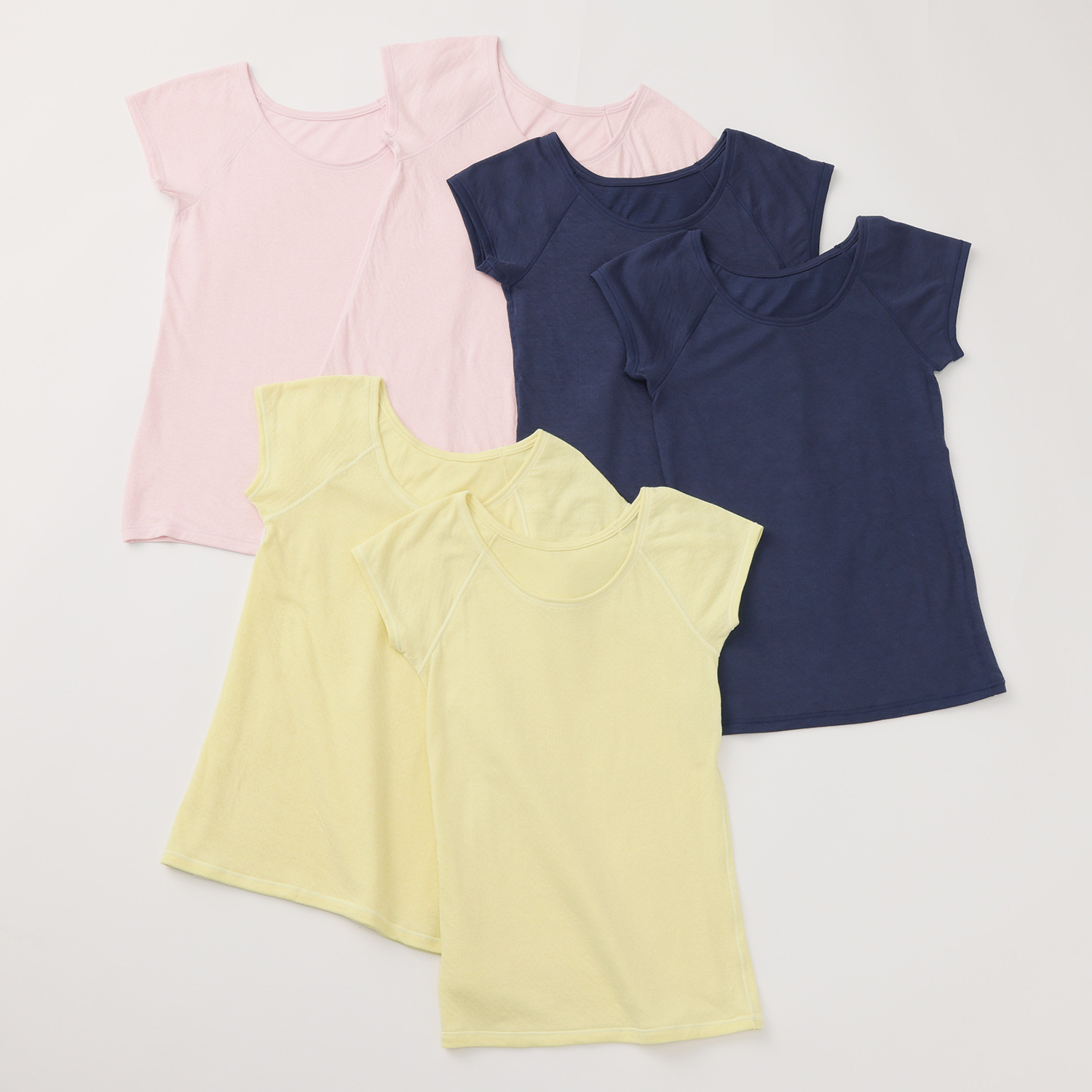 リラキュート 綿混ガーゼ フレンチスリーブインナー ６枚セット