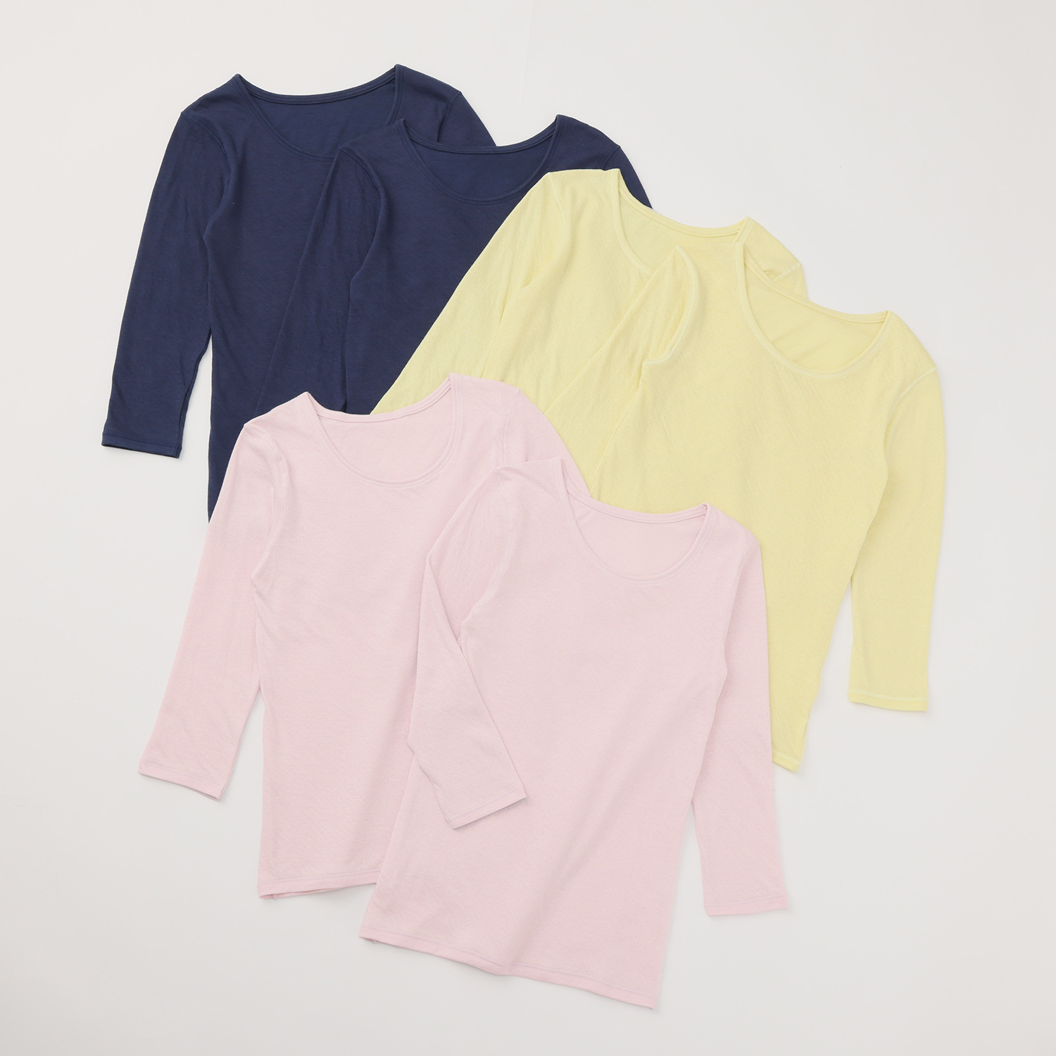 リラキュート 綿混ガーゼ 七分袖インナー ６枚セット