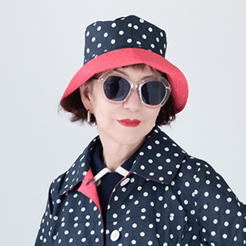 エムジェイアール　バイ マチコ　ジント　ロンドン オリジナルドットプリント 配色アクセントハット