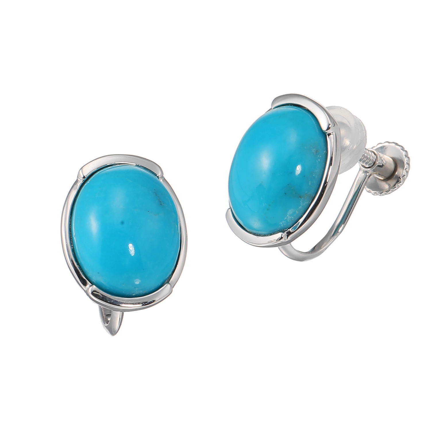 ミケランジェロ シルバー ３．５カラットＵＰ アリゾナ産ターコイズ スタッド イヤリング／ピアス