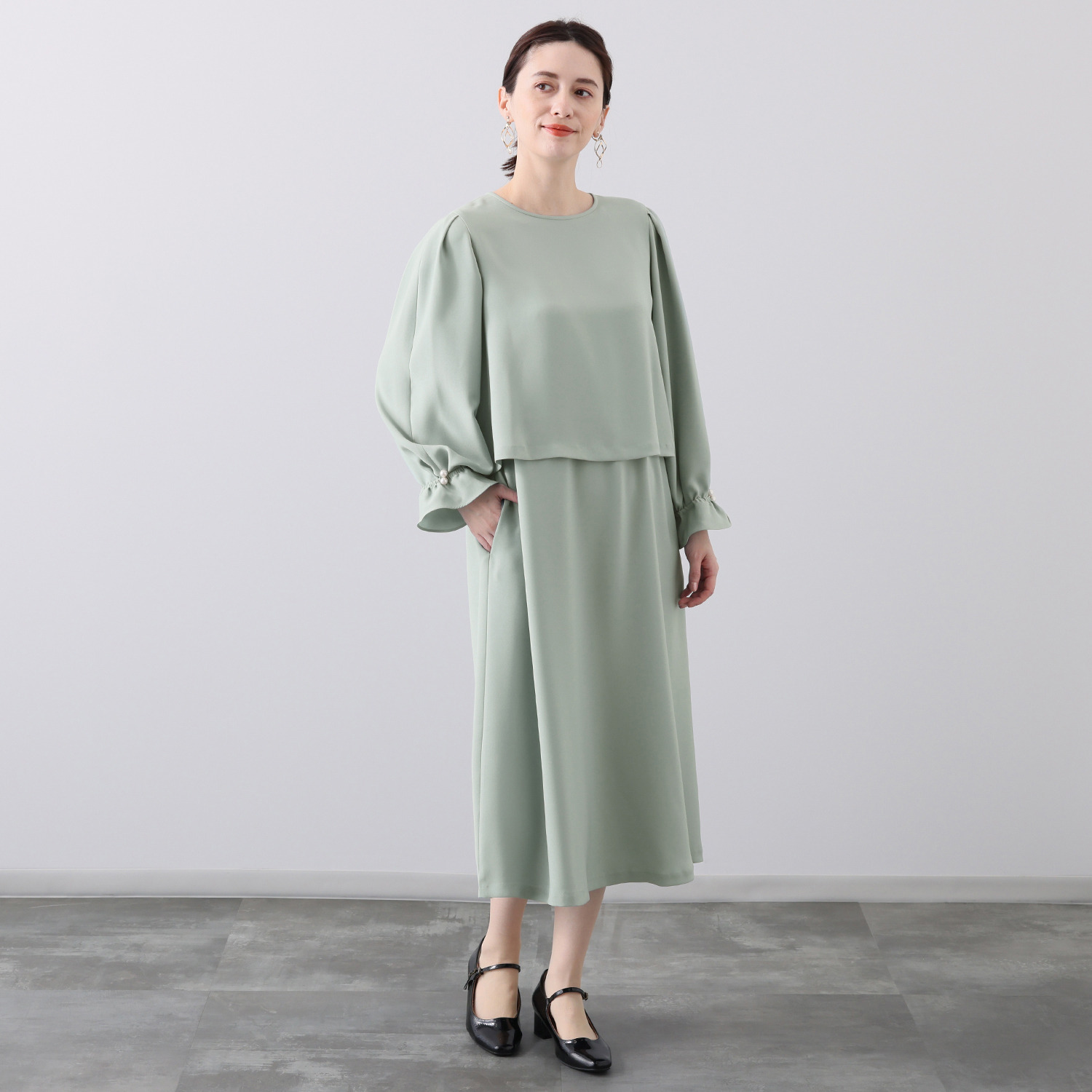 レ・ラリック 重ね着風 ワンピース