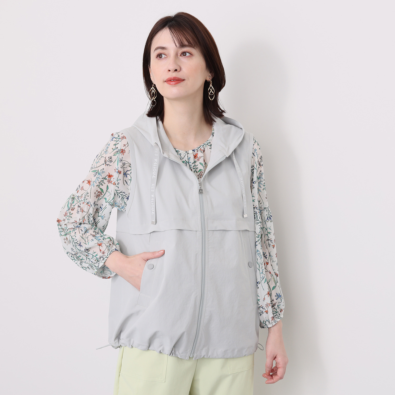 レ・ラリック コットンライク フーディーベスト