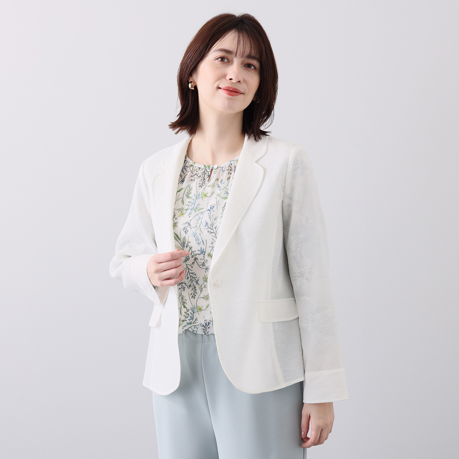 レ・ラリック ストレッチ テーラード ジャケット