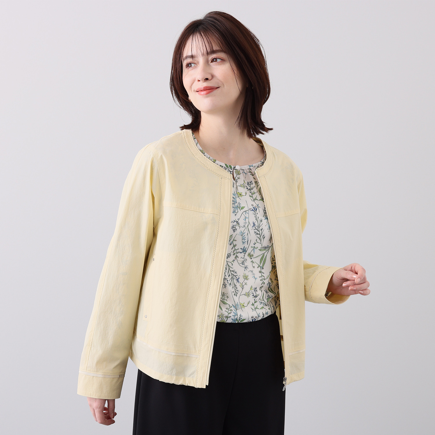 レ・ラリック スプリング ノーカラージャケット