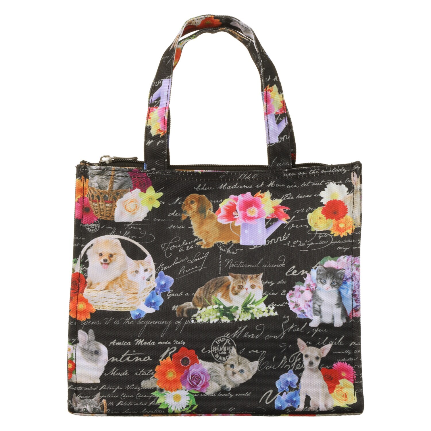 ラルジュ アニマルフラワー スクエアトートバッグ