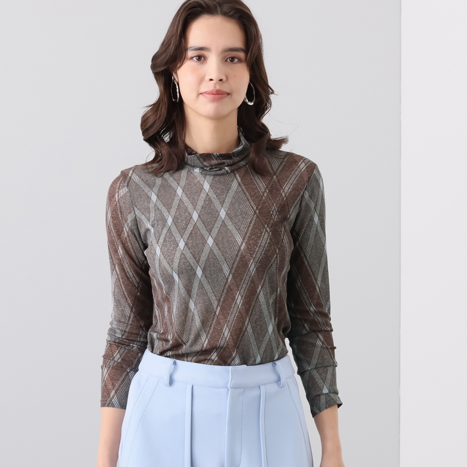 ダジュール バイヤスチェック プリント プルオーバー