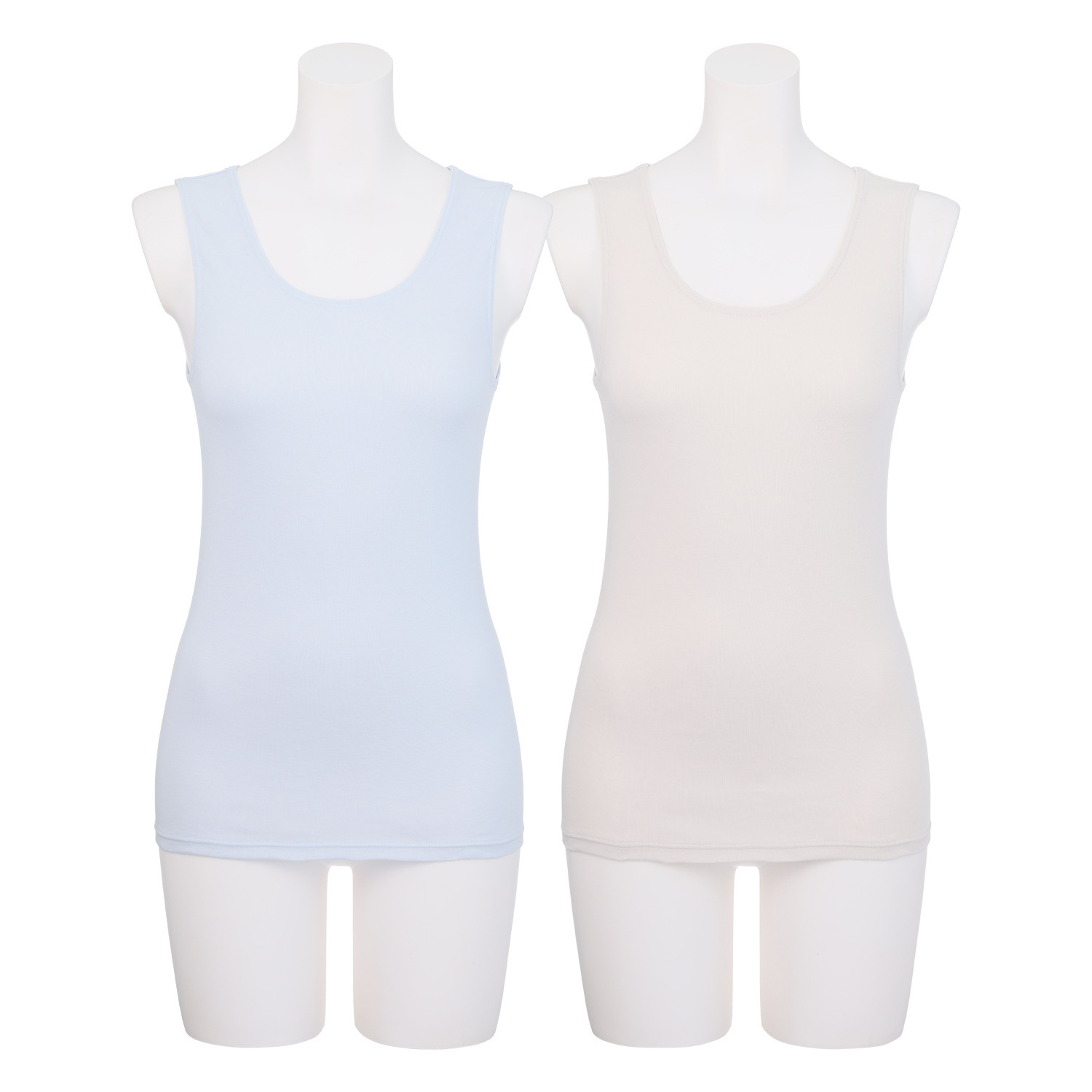 肌ごころ×生活の木 抗菌防臭・弱酸性加工 綿１００％ タンクトップ２枚セット