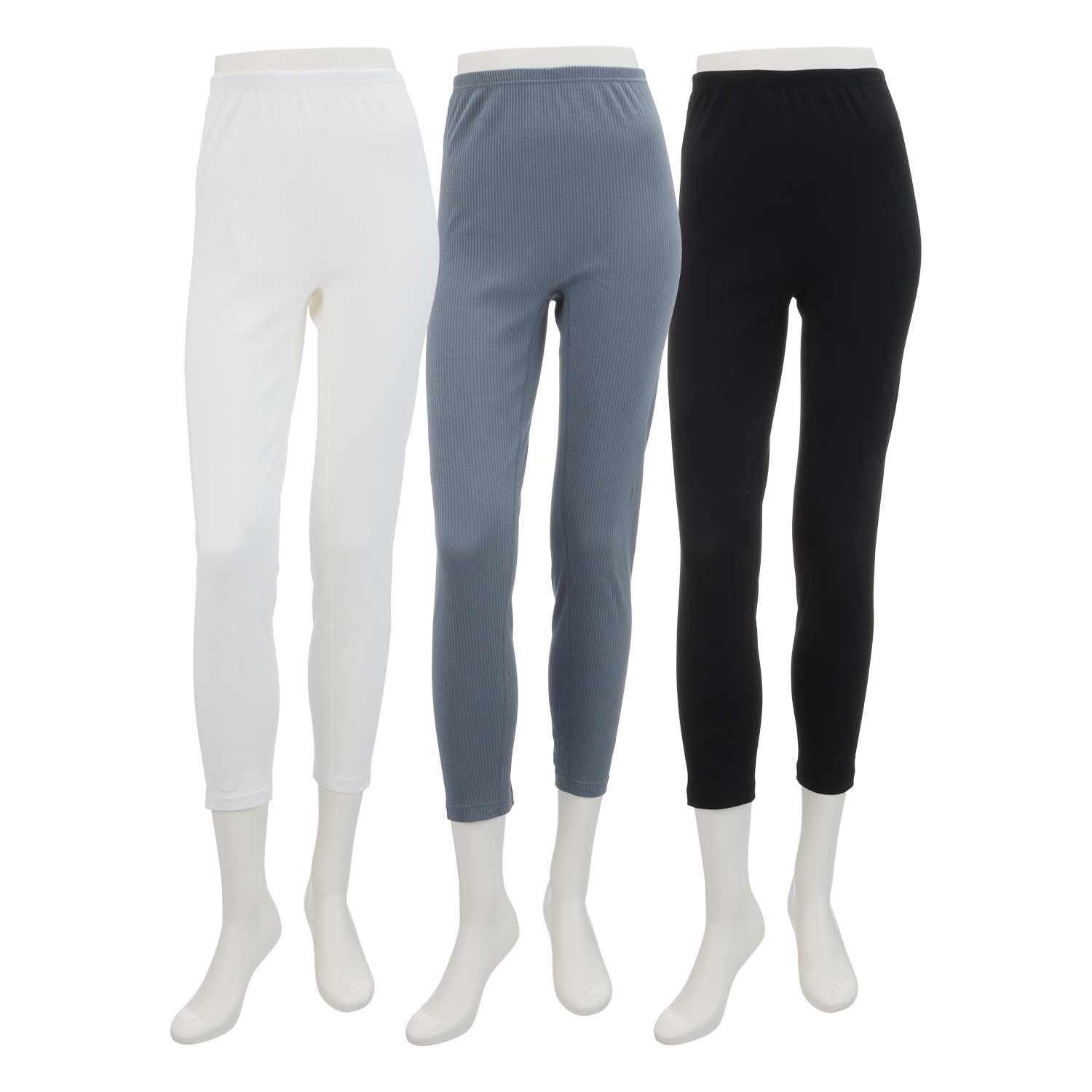 ジュエル オーガニックコットン混 ストレッチリブ編 十分丈ボトム３枚セット