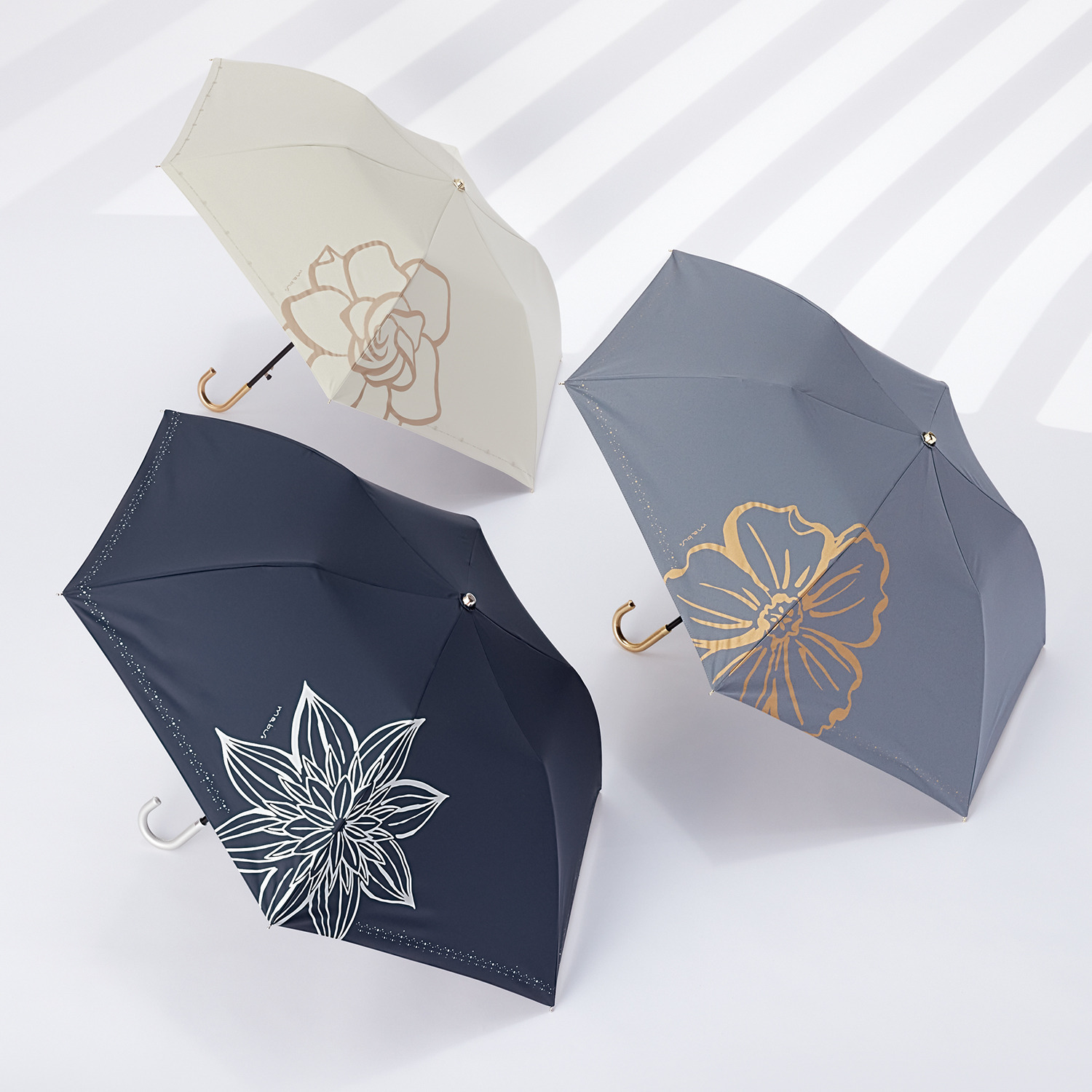 マブ パッと開いてスッと閉じる 遮光＆遮熱 折りたたみジャンプ傘 ヒートカットチタンコート ショートジャンプライト （晴雨兼用）