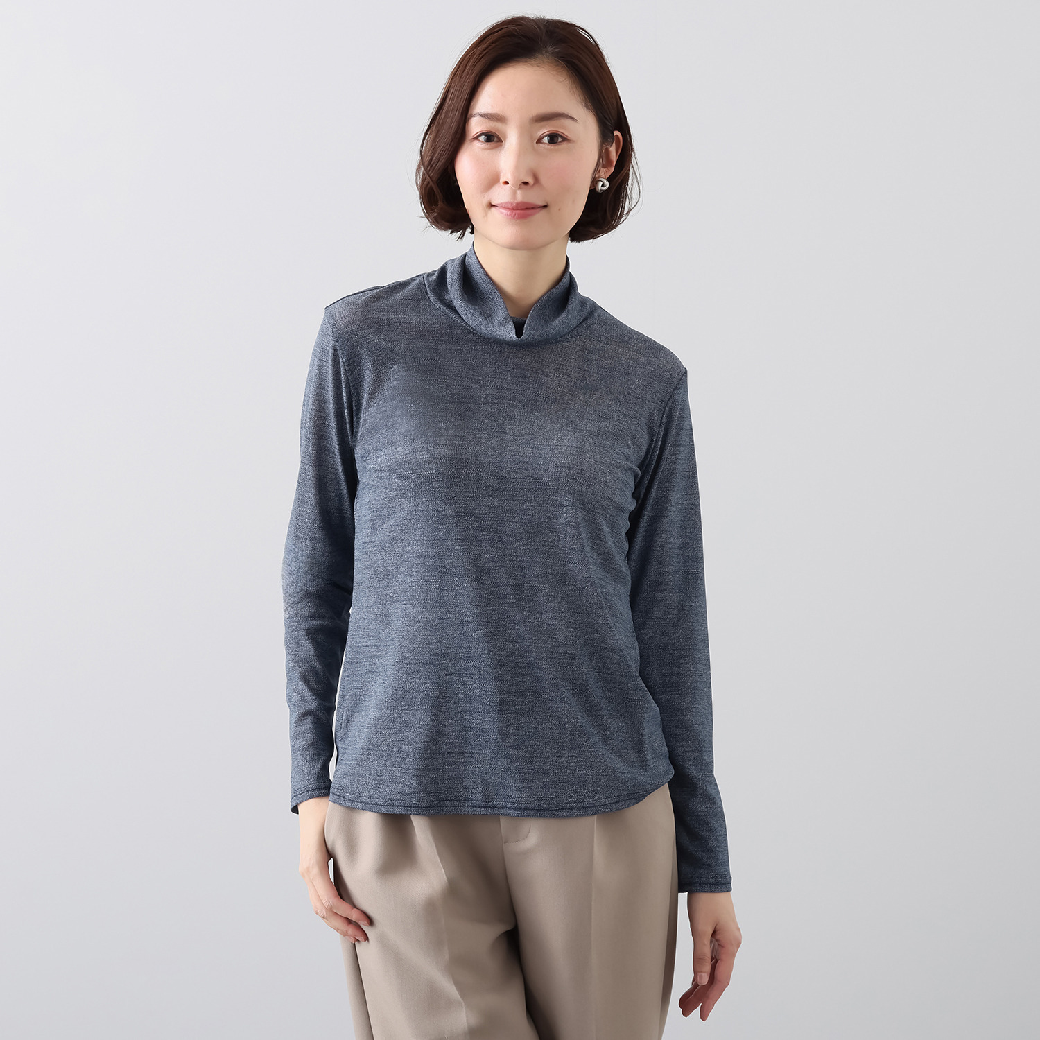 ダジュール デニム調プリント パワーネット プルオーバー