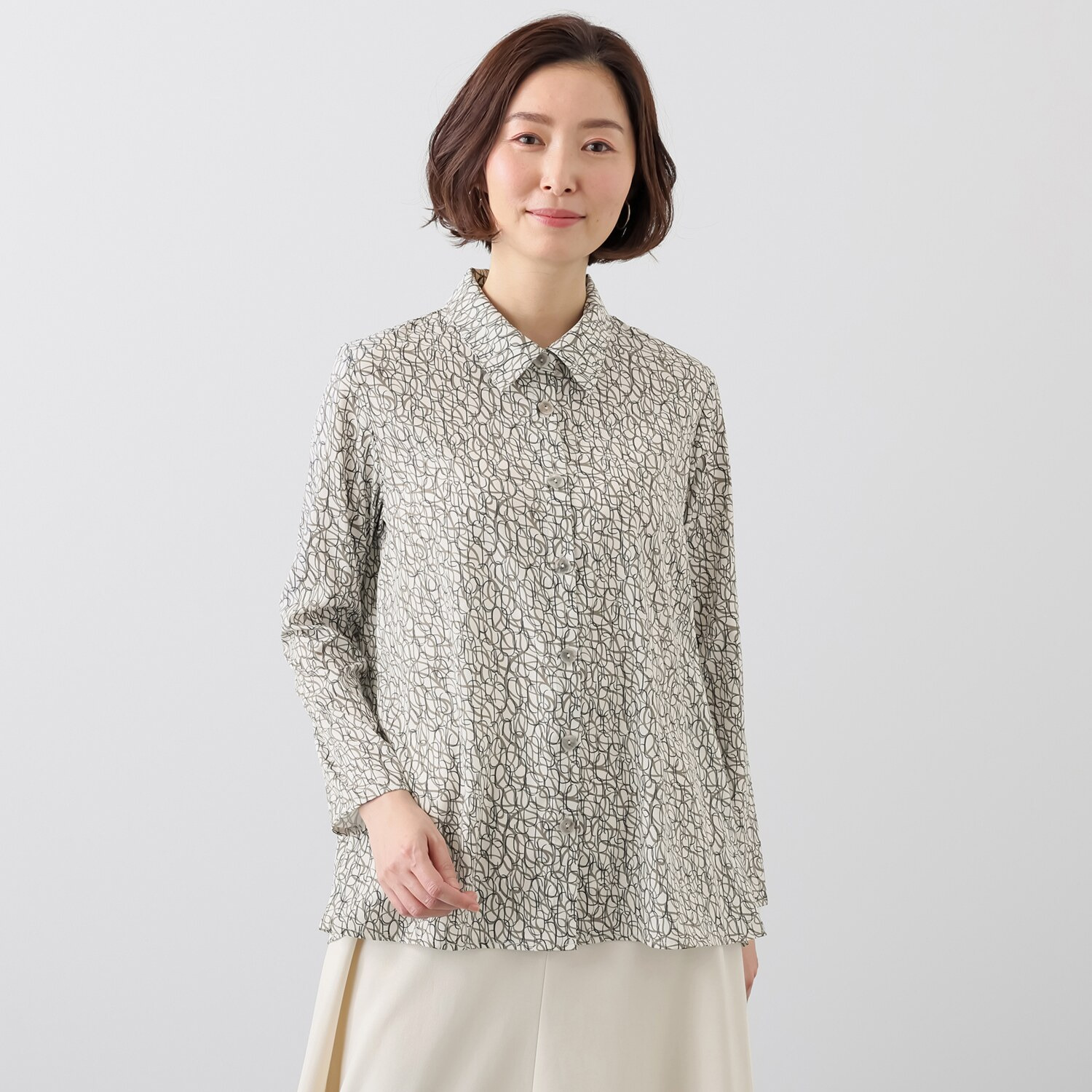 ダジュール Ａライン プリントブラウス