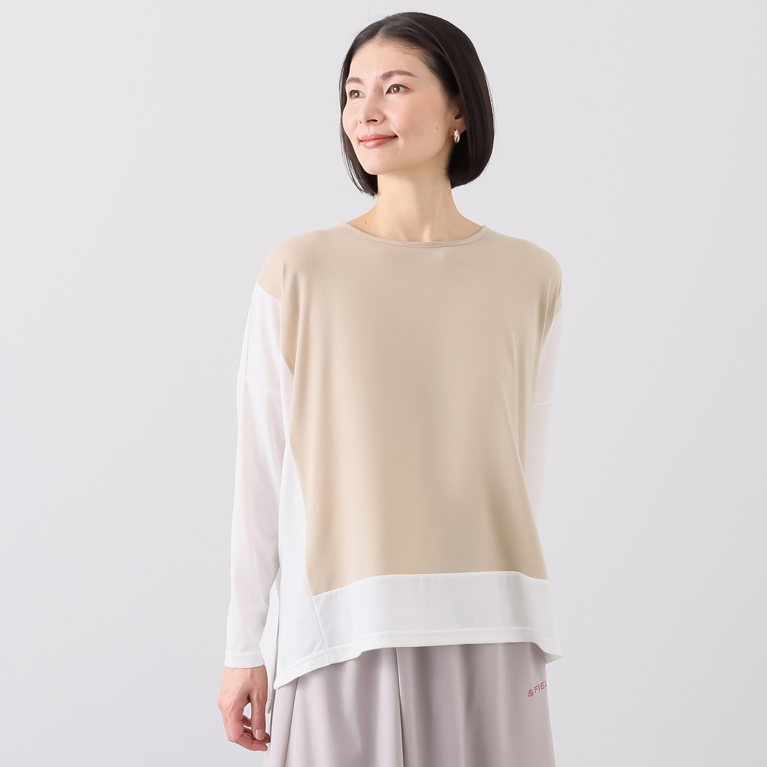 アンドフィールド ＵＶカット スクエアカットデザイン オーバーサイズ プルオーバー