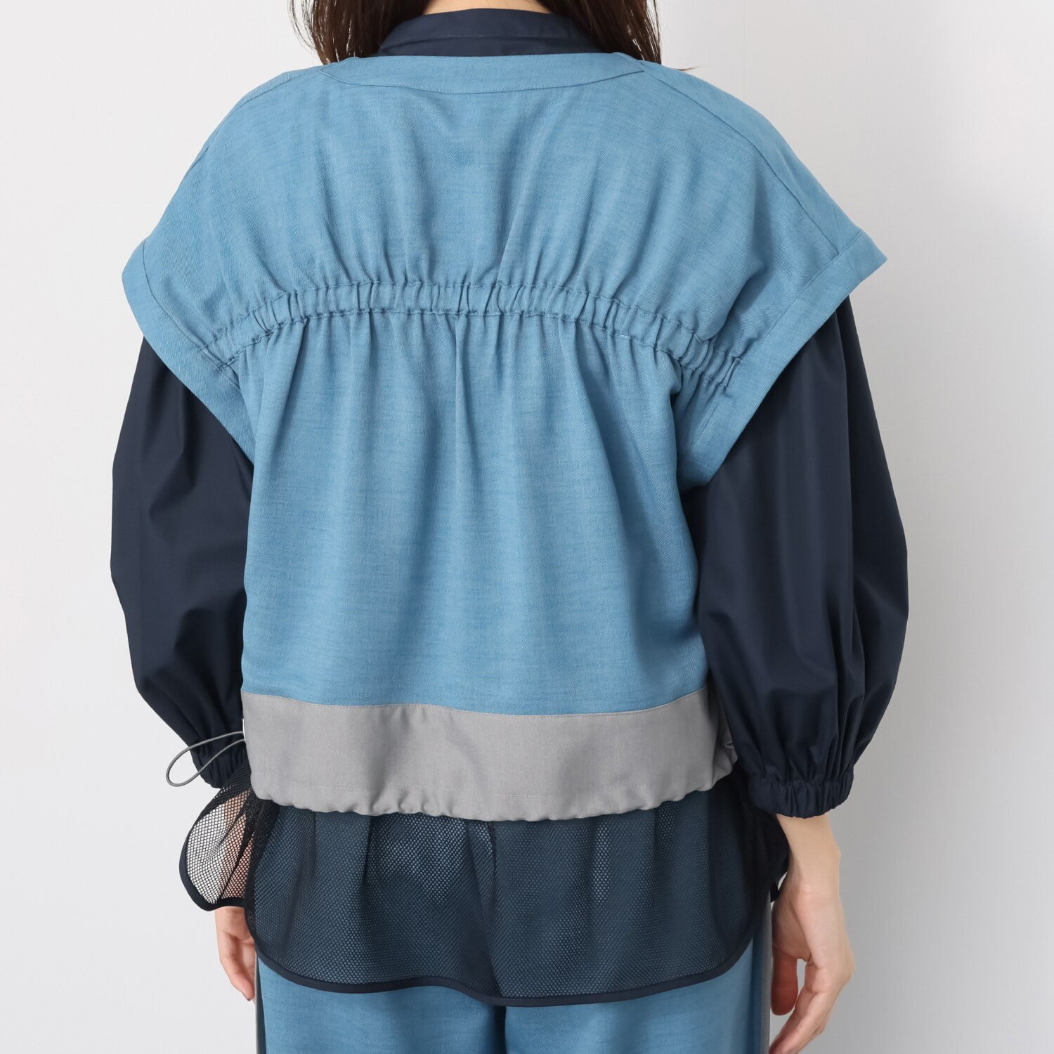 スタイル・ラヴィー ギャザーアクセント バイカラーベスト