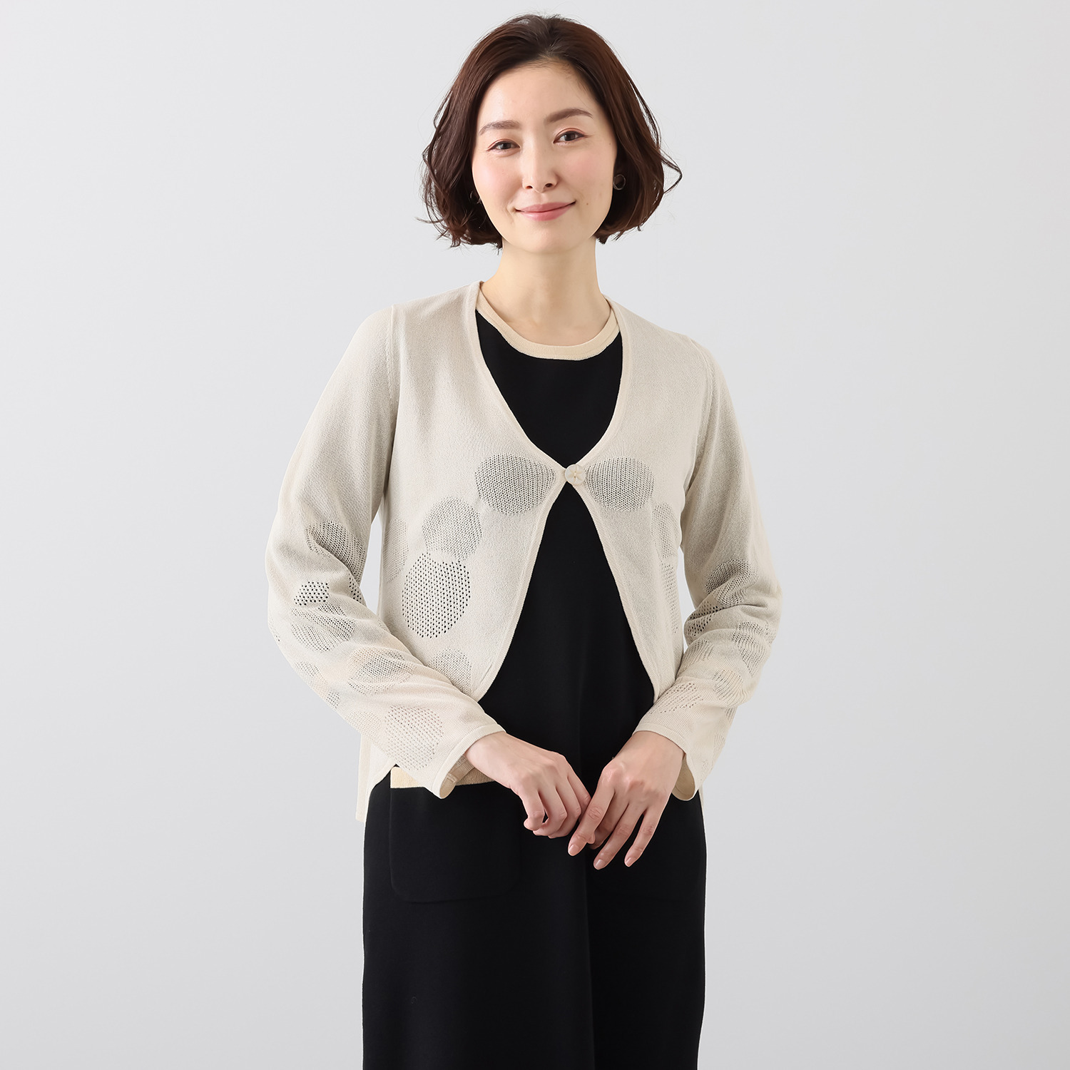 ダジュール ジャガードデザイン カーディガン