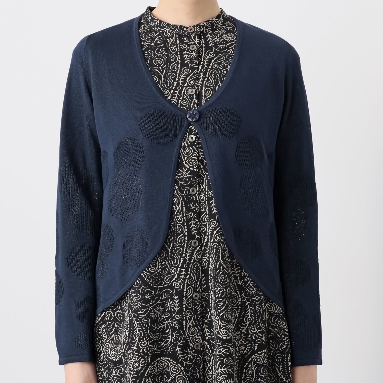 ダジュール ジャガードデザイン カーディガン