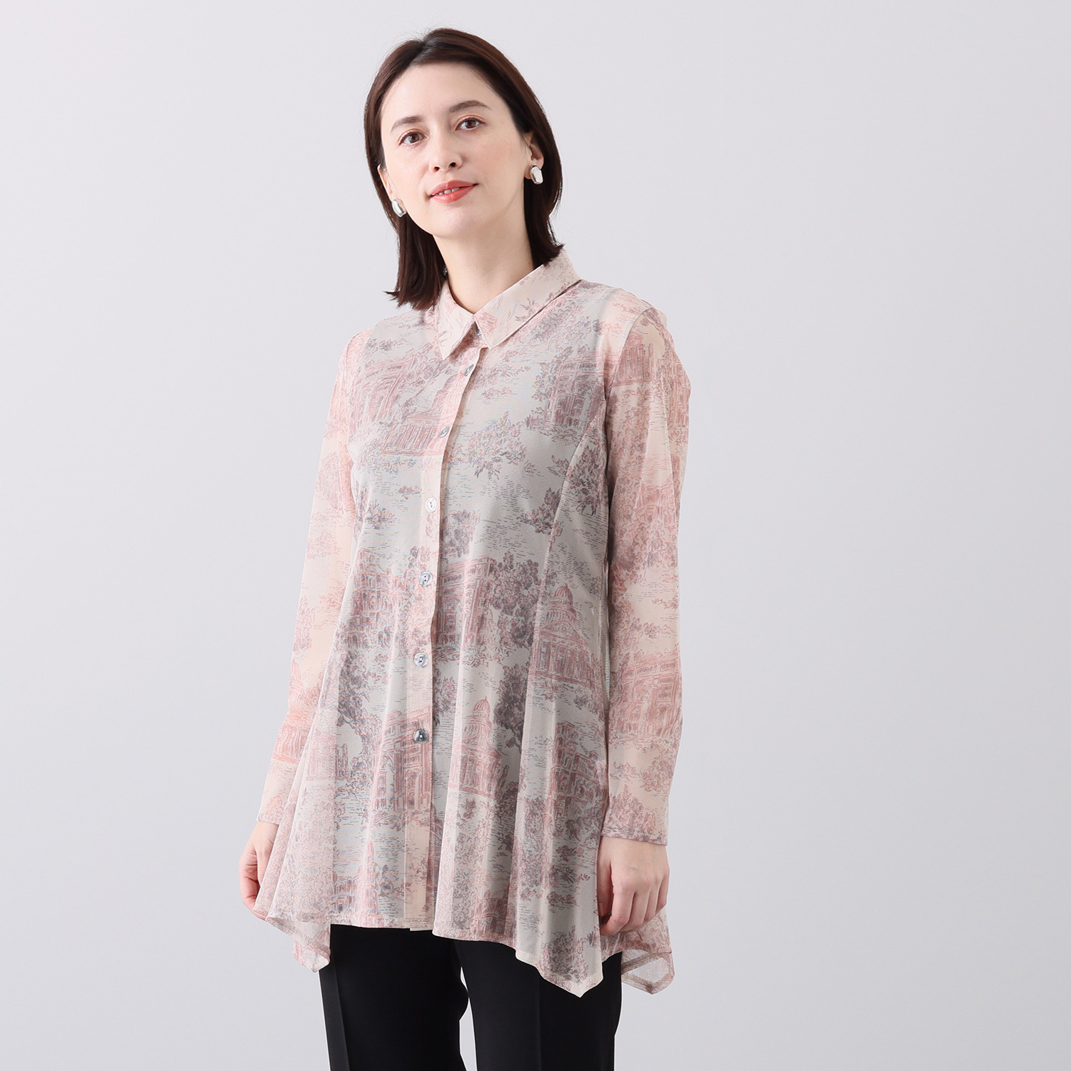 ダジュール パワーネット プリントブラウス