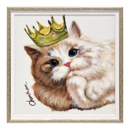 オイルペイントアート キングキャット ＜約３３×３３ｃｍ＞ 