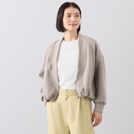 コモエリークローゼット ワイドリブと 深めＶネックが エッジーな羽織り