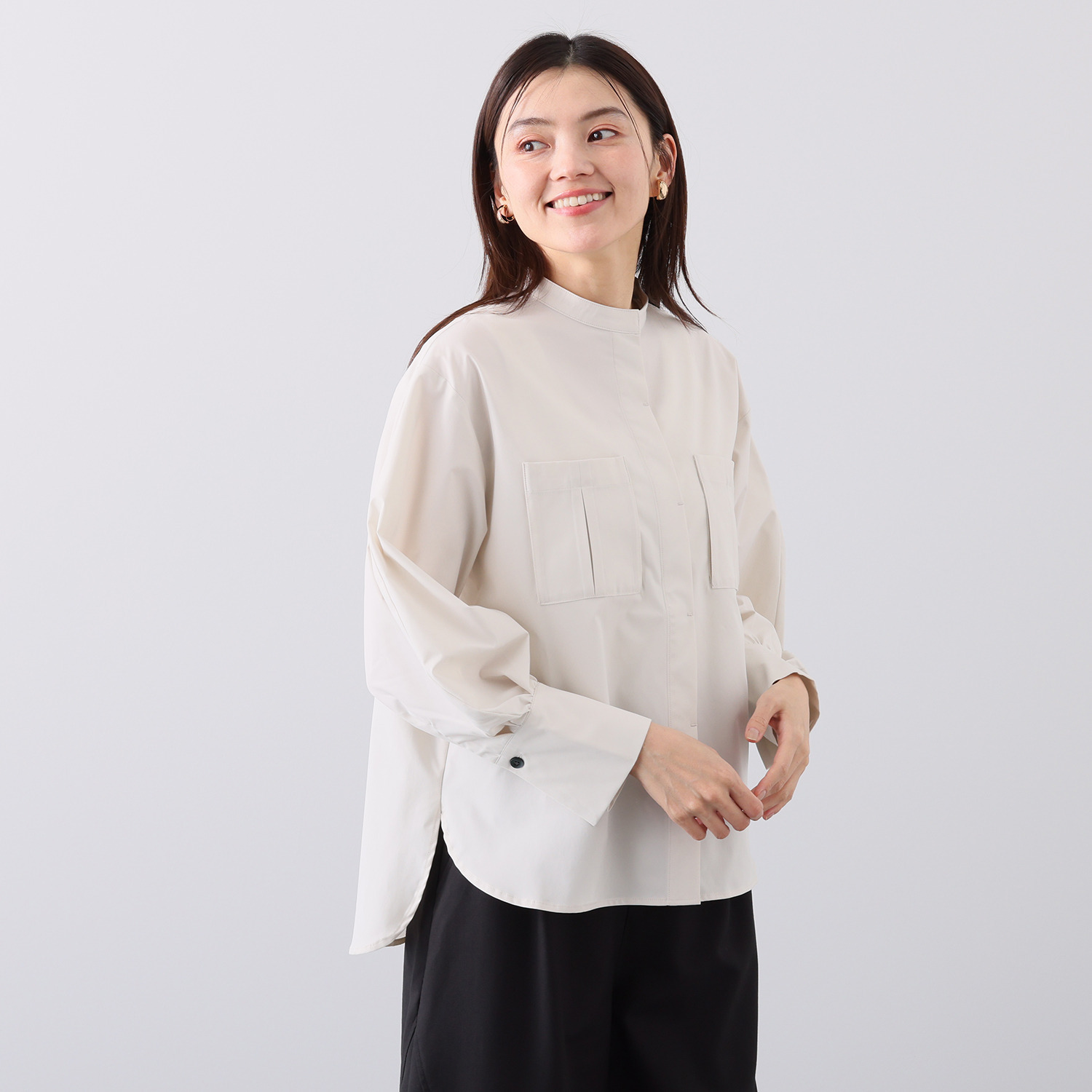 コモエリークローゼット ３Ｄポケット付 スリーブコンシャス ブラウス
