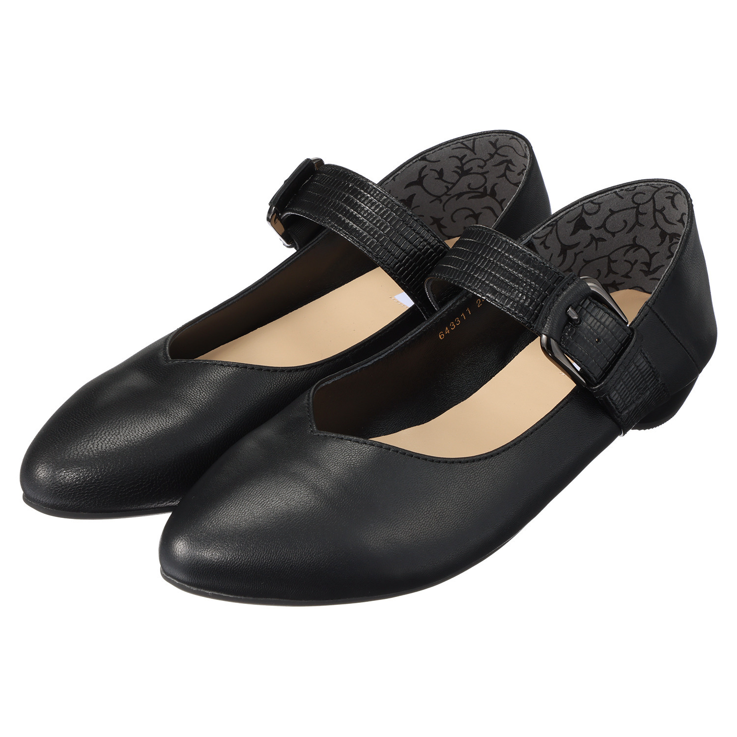 卑弥呼 シープレザー ベルトデザイン バブーシュパンプス