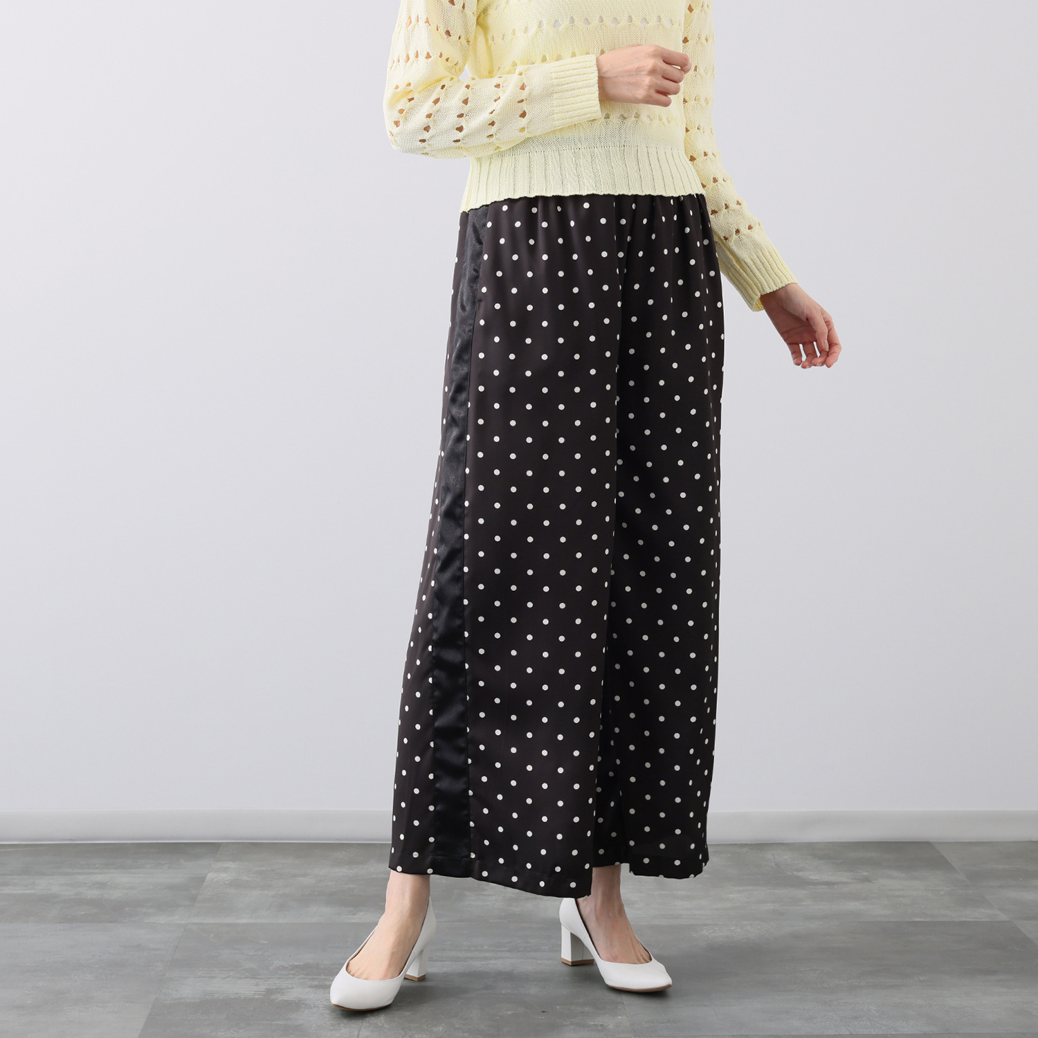 エピデミーク サイドラインアクセント ドット イージーパンツ