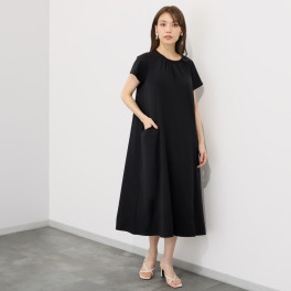 ルクオーレ 接触冷感 モクロディ ドレープポケット フレアーワンピース