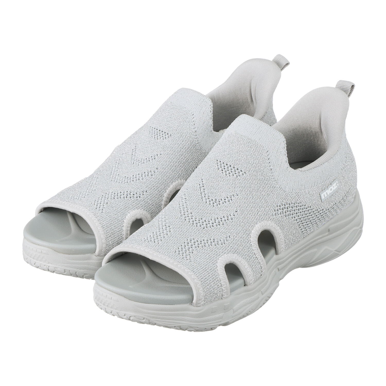 モズ 超簡単！ スッと履ける 軽量・厚底 柔らかニットサンダル