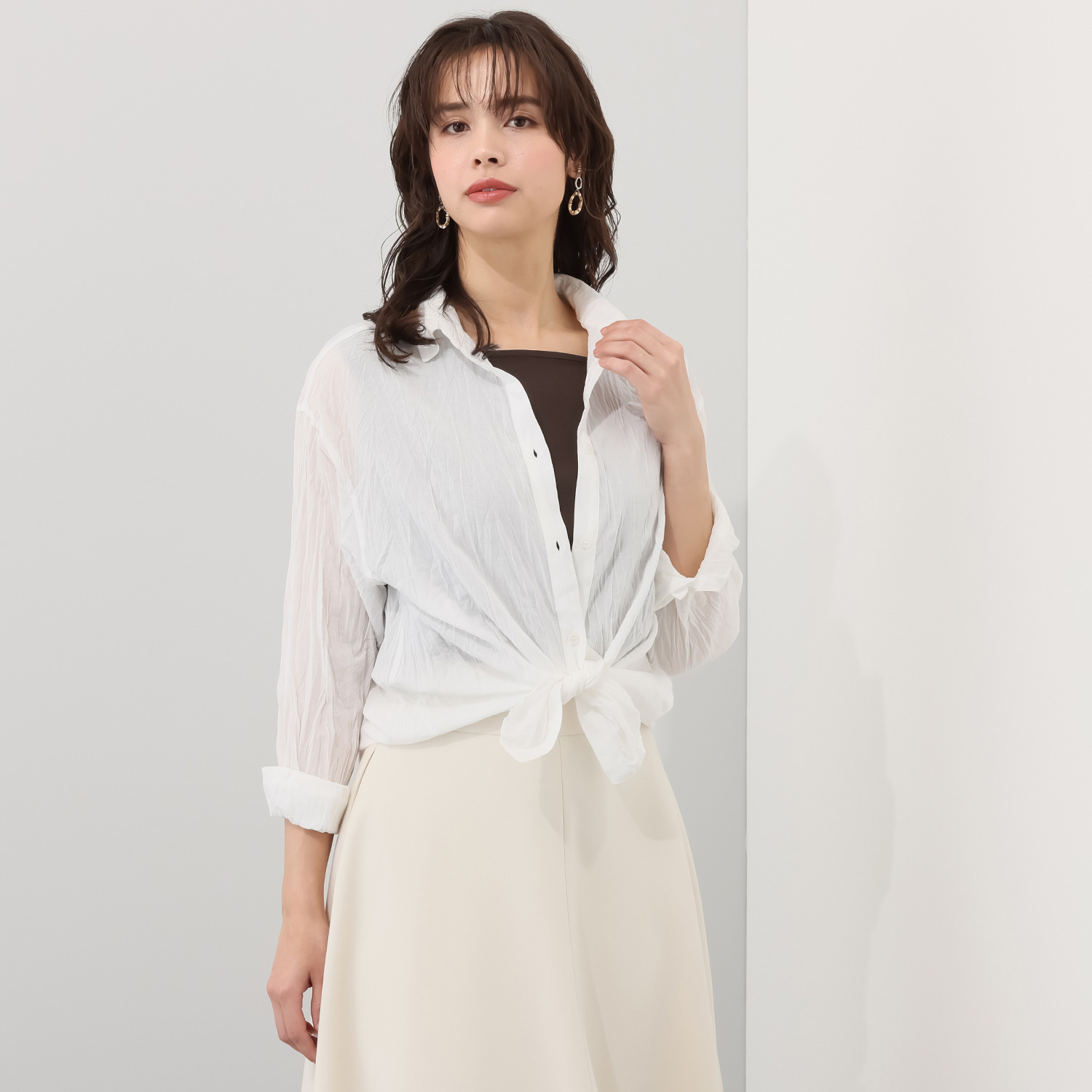 Kunny． シワ加工 シャツブラウス- ショップチャンネル