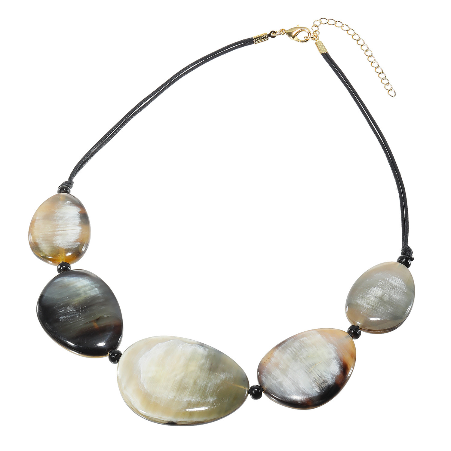 グレイスモア 水牛 ニュアンスカラー ボリューム コードネックレス