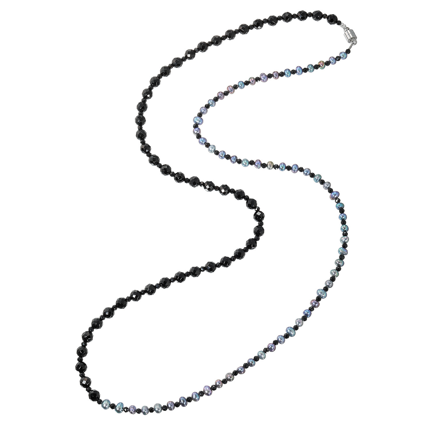 インプレスミー 淡水パール＆ ブラックオニキス コンビデザイン ロングネックレス