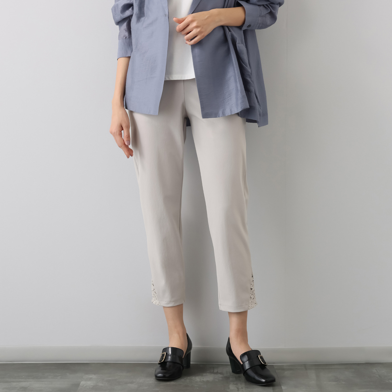 ＴＡＫＵＭＩＢＡ 吸水速乾 レースアクセント ストレッチパンツ