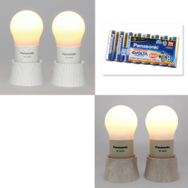パナソニック ＬＥＤランタン “球ランタン” ＆乾電池エボルタ 同色２個セット