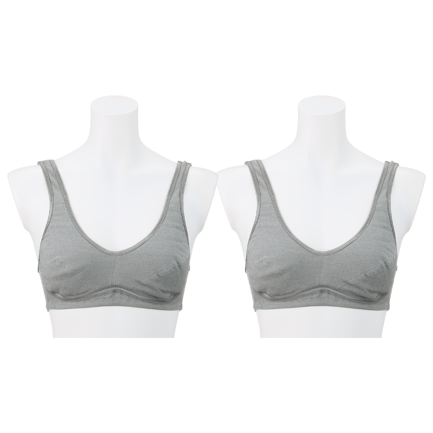 ２４時間ブラ 涼感メッシュ ノンワイヤーブラジャー 同色２枚セット