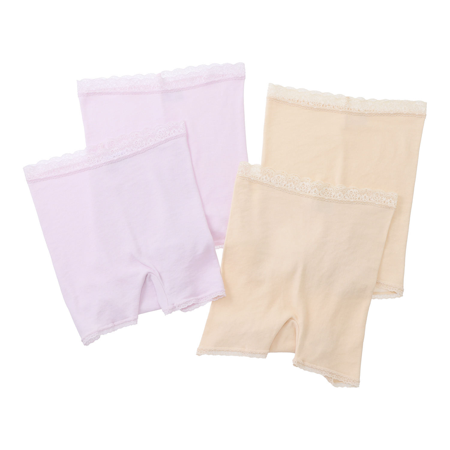 肌ごころ 綿混裏パイル 一分丈ショーツ ４枚セット