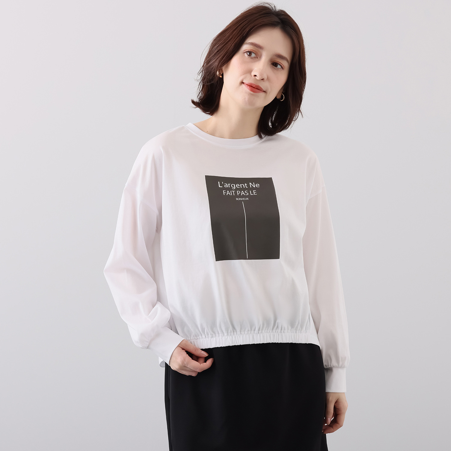 アリュメット ロゴプリント プルオーバー