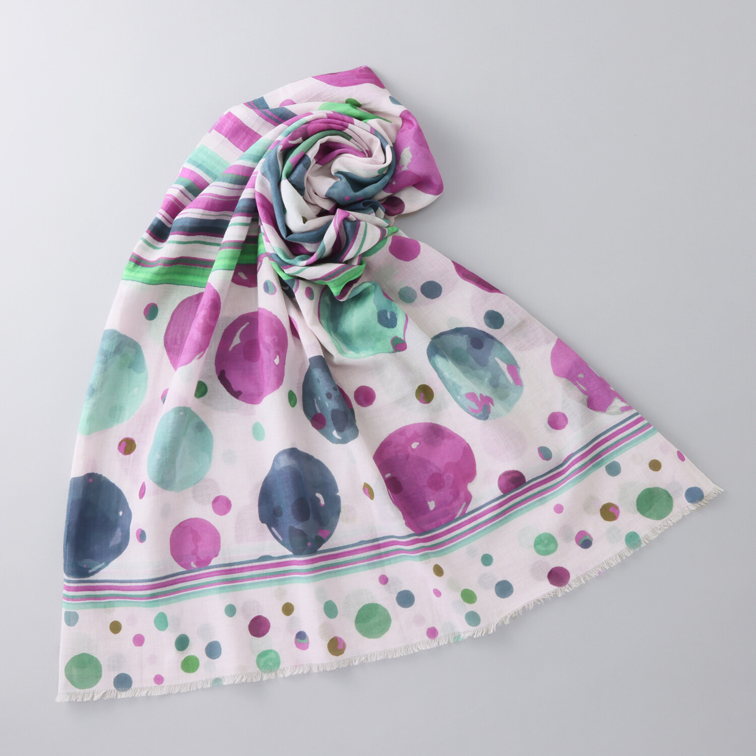 ダジュール ドット＆ボーダー プリントストール