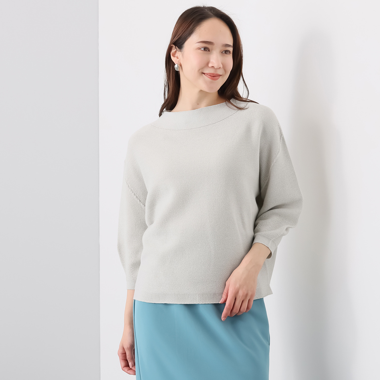 エピデミーク ボートネック ７分袖 ニットプルオーバー