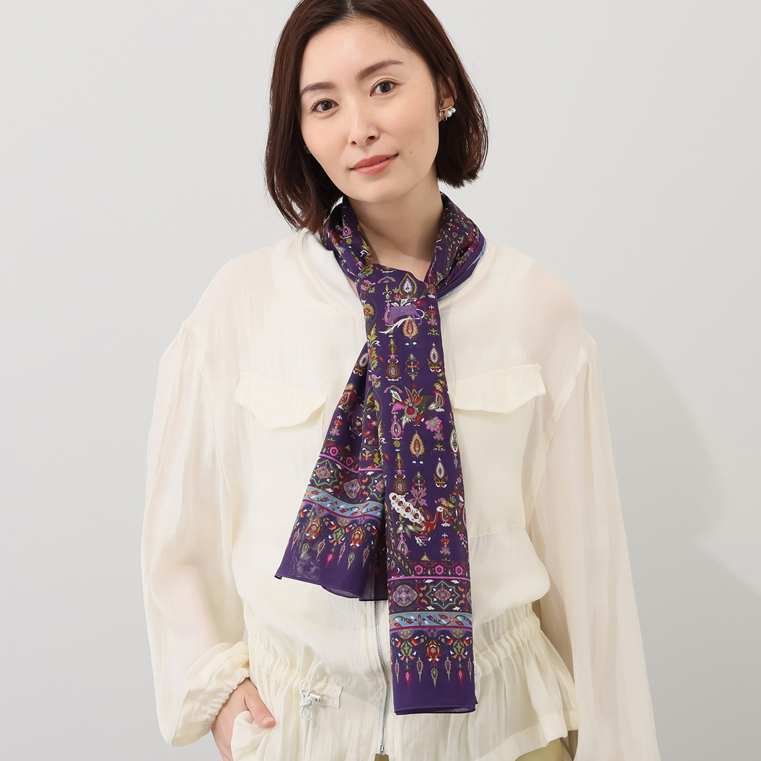 シルクロードクラブ カトマンドゥ柄 ロングスカーフ