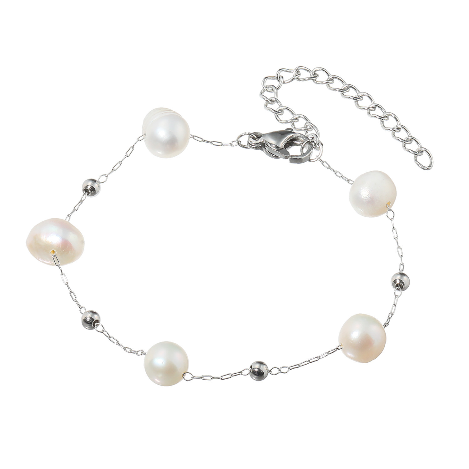 カリーナ・ペルラ ステンレスボール＆ 淡水パール ステーション ブレスレット