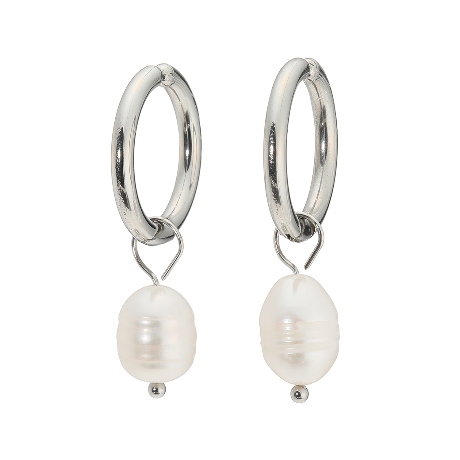 カリーナ・ペルラ ステンレス 淡水パール チャーム付 イージー