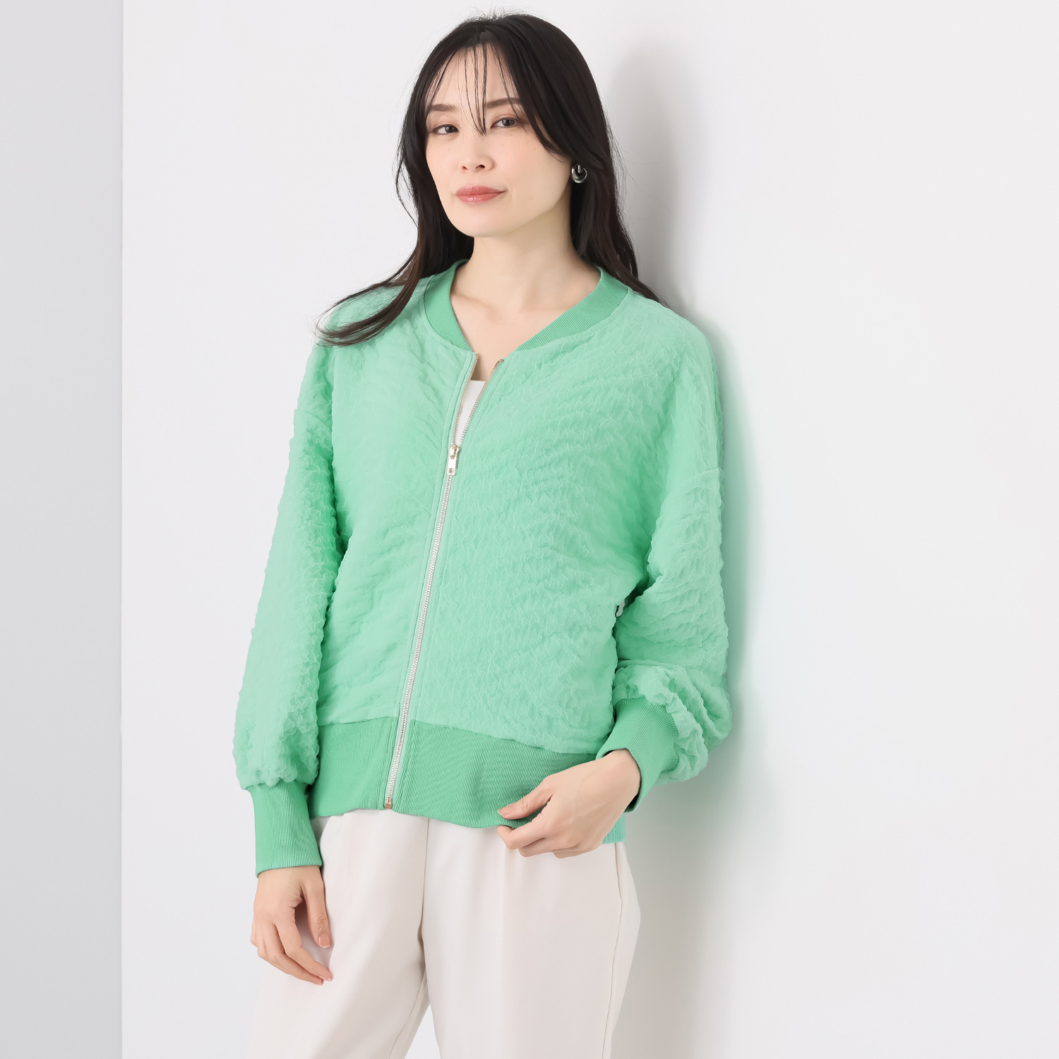 アリュメット リンクルチュール ブルゾン