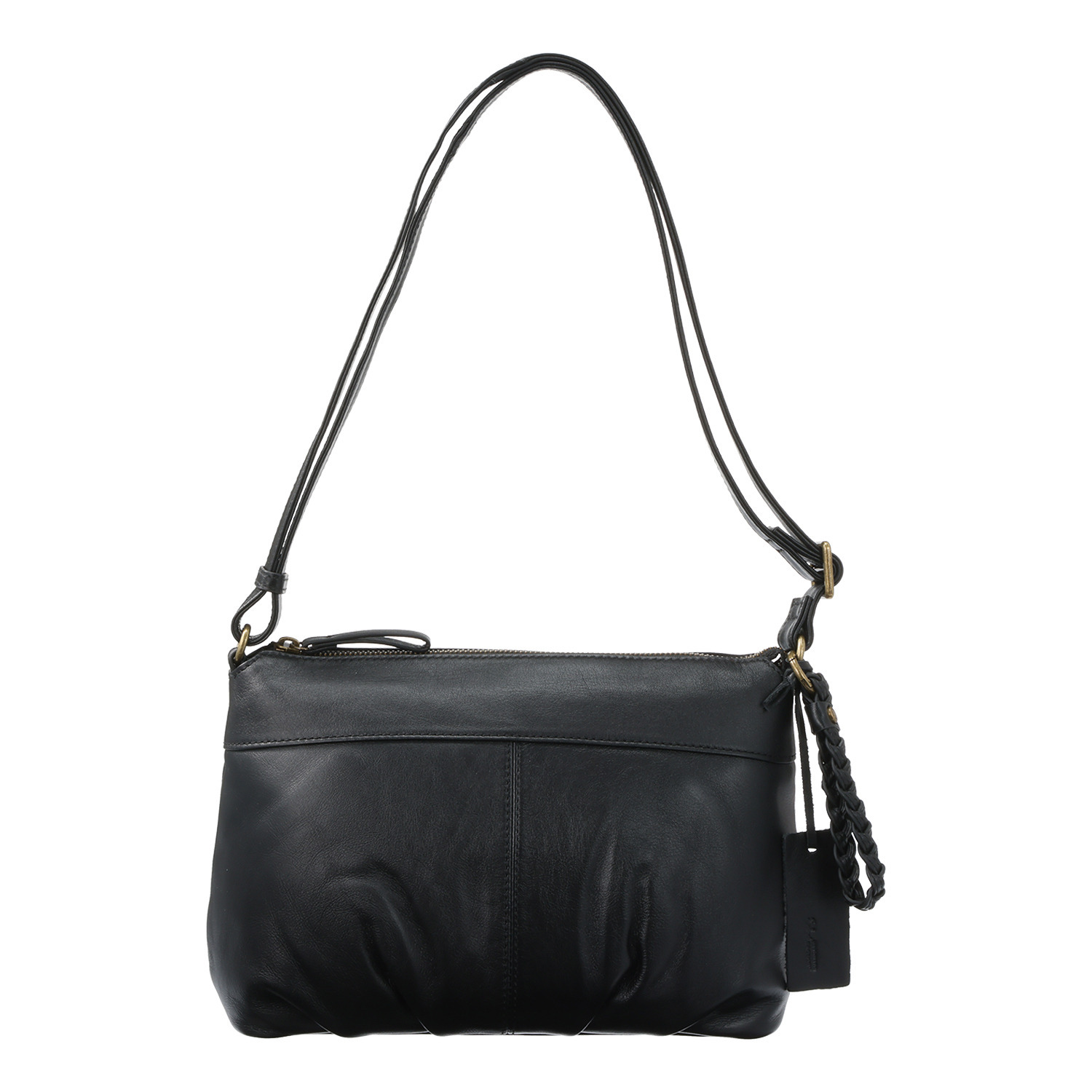 サベット ナッパレザー ギャザーボトム ショルダーバッグ