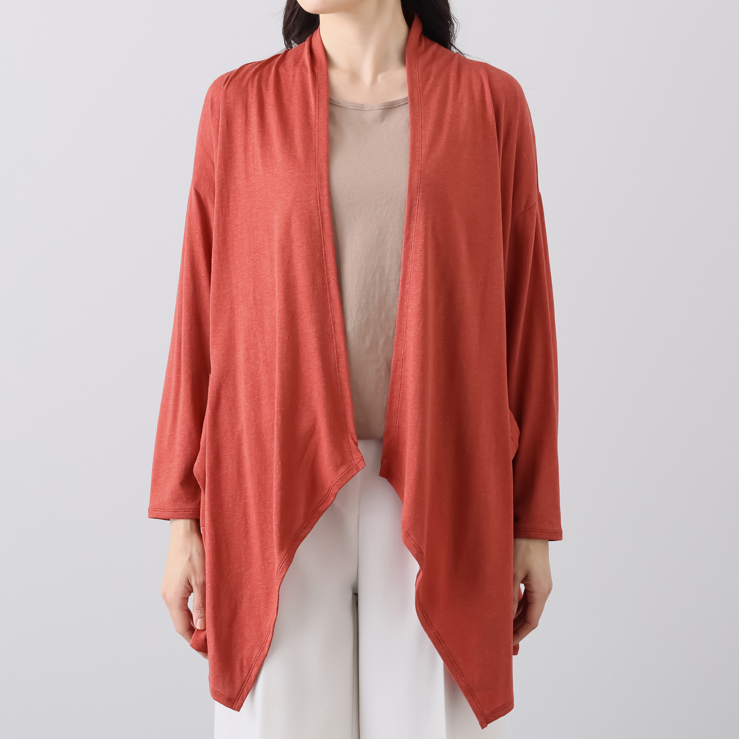 ココンライフ　ドゥ ＵＶカット・接触冷感 近赤外線カット ヘンプ混 イレギュラーヘム カーディガン