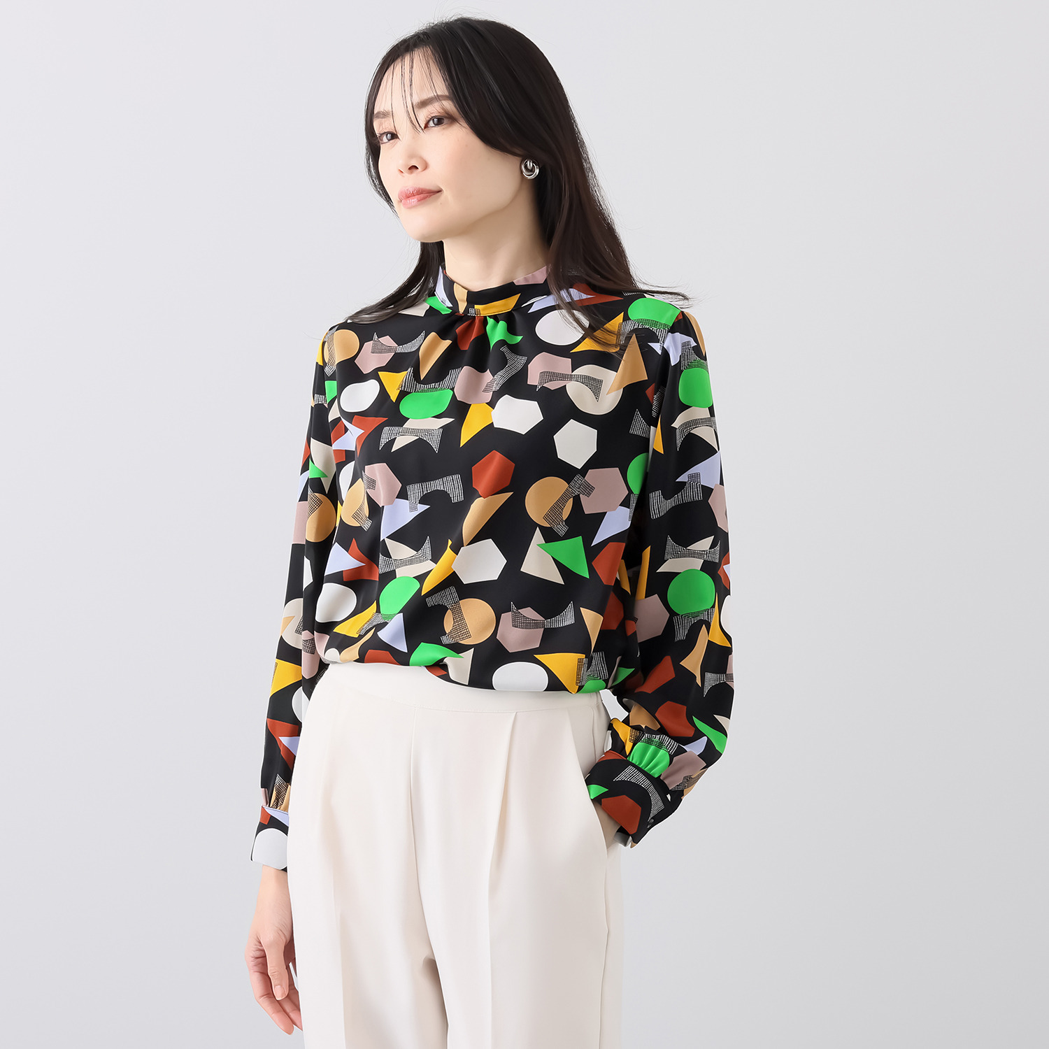 アリュメット 幾何柄 ブラウス