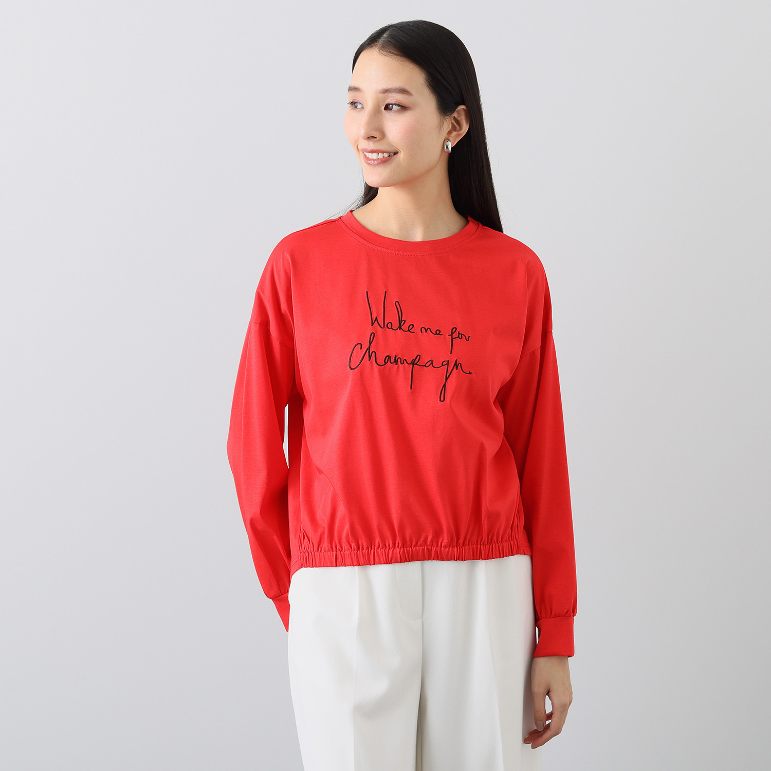 アリュメット ロゴ刺しゅう デザイン プルオーバー